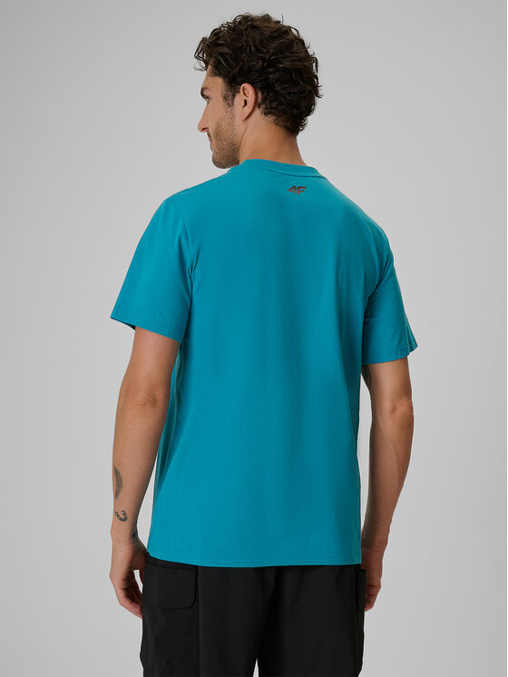 4F 4F T-Shirt LIMITLESS DESERT Turkusowy Regular Fit