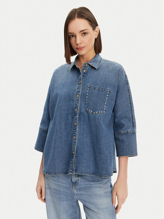 ONLY ONLY Jeans srajca Grace 15338585 Modra Loose Fit