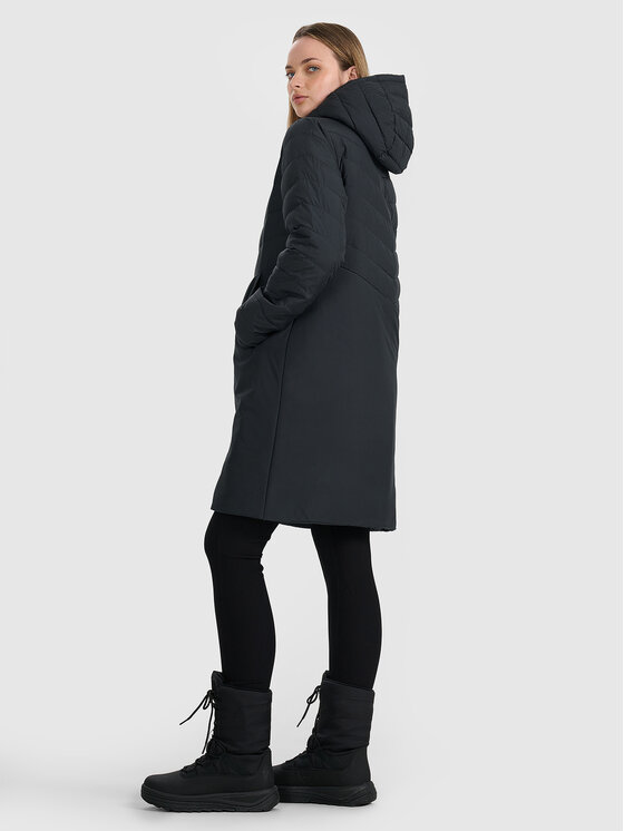 4F 4F Płaszcz zimowy MIDSHOP TEXTILE Czarny Regular Fit