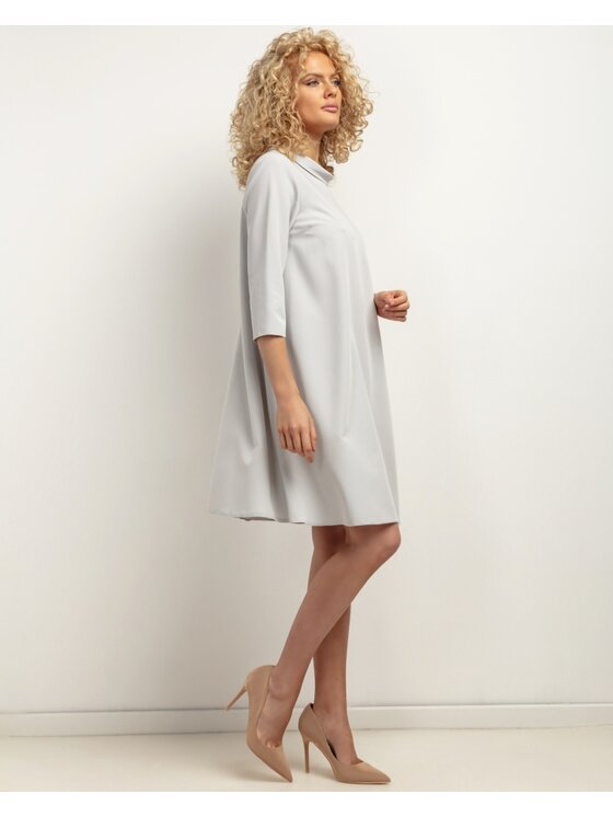 Tessita Tessita Sukienka koktajlowa SUKIENKA_T442 _8_3XL Szary jasny Loose Fit