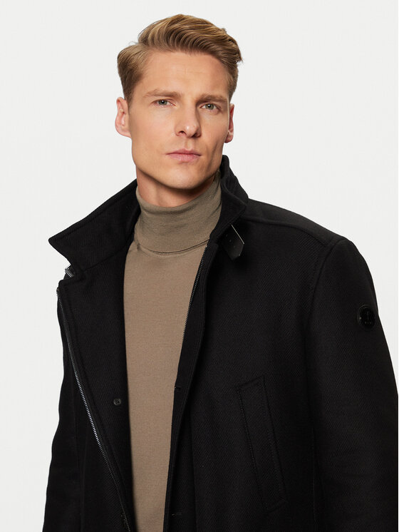 JOOP! JOOP! Vilnonis paltas 17 JC-251Makse 30043638 Juoda Regular Fit