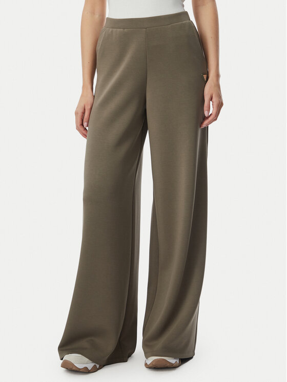 Guess Guess Spodnie dresowe V4YB07 KCAY2 Khaki Regular Fit