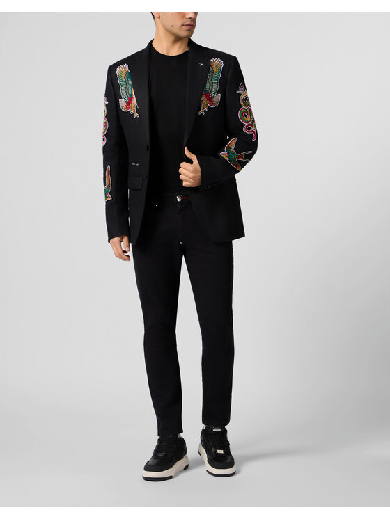 PHILIPP PLEIN PHILIPP PLEIN Marynarka 29165 Czarny Regular Fit