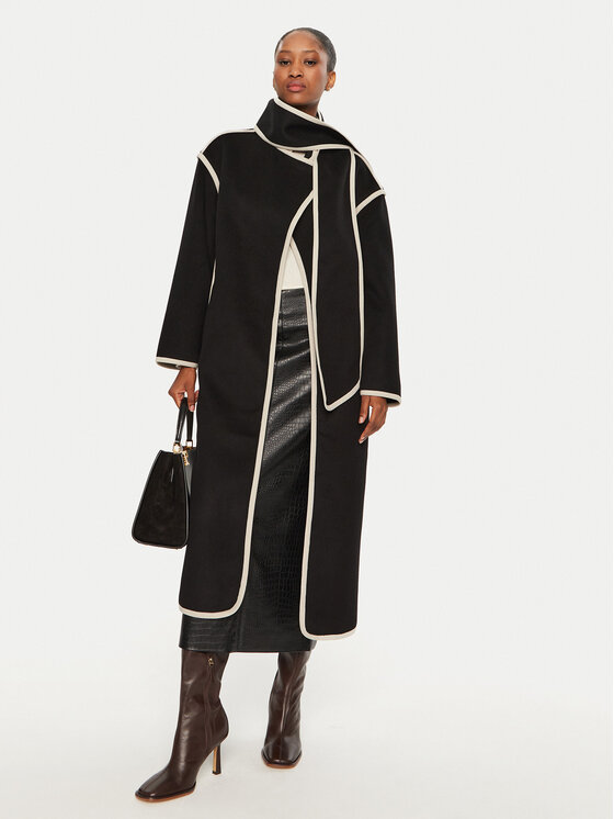 Bruuns Bazaar Bruuns Bazaar Вовняне пальто Abulas BBW4143 Чорний Loose Fit
