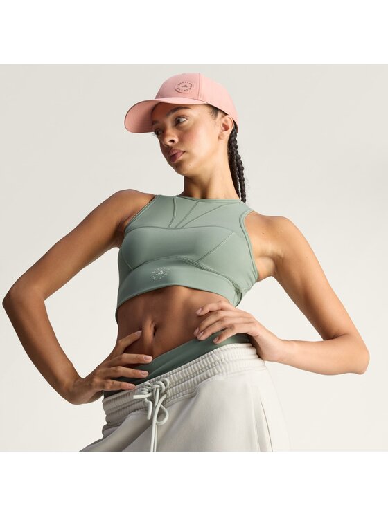 adidas by Stella McCartney adidas by Stella McCartney Biustonosz sportowy By Stella McCartney Training Crop Top Zielony