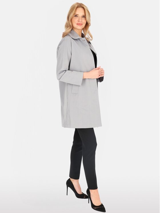 Perso Perso Płaszcz przejściowy BLE252535F Szary Regular Fit