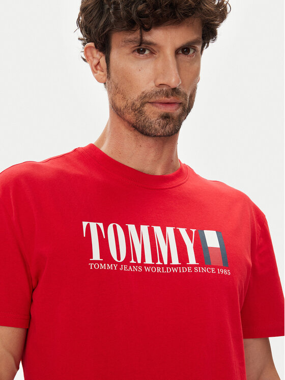 Tommy Jeans Tommy Jeans Majica Dna Flag DM0DM21941 Rdeča Regular Fit
