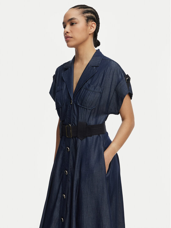 Liu Jo Liu Jo Košeľové šaty UA6315 D0335 Tmavomodrá A-Line Fit
