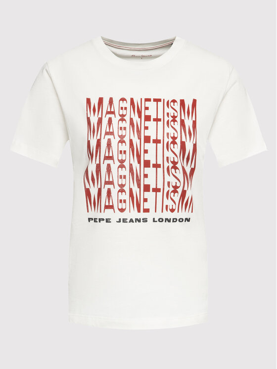 Pepe Jeans Pepe Jeans T-Shirt Cassandra PL504343 Weiß Regular Fit