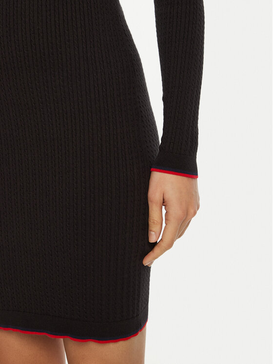 Tommy Jeans Tommy Jeans Rochie tricotată DW0DW19490 Negru Slim Fit