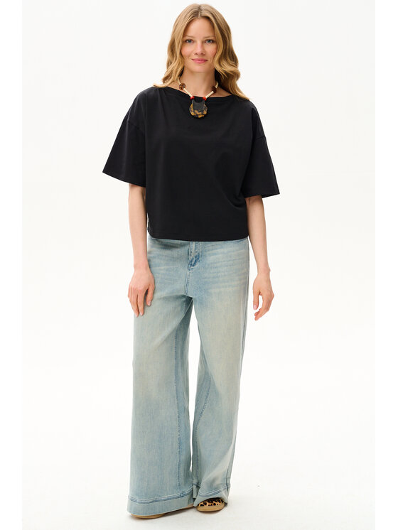 blue shadow blue shadow Bluzka Soren Czarny Regular Fit