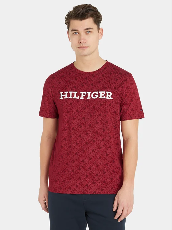 Tommy Hilfiger T-Shirt Monogram MW0MW32600 Rot Regular Fit
