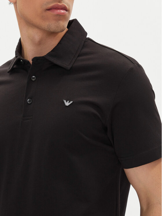 Emporio Armani Emporio Armani Тениска с яка и копчета EM000571 AF12331 UC001 Черен Regular Fit