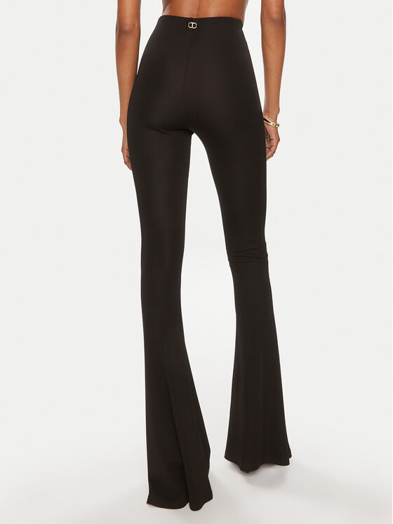 TWINSET TWINSET Bavlnené nohavice 241TT209A Čierna Slim Fit