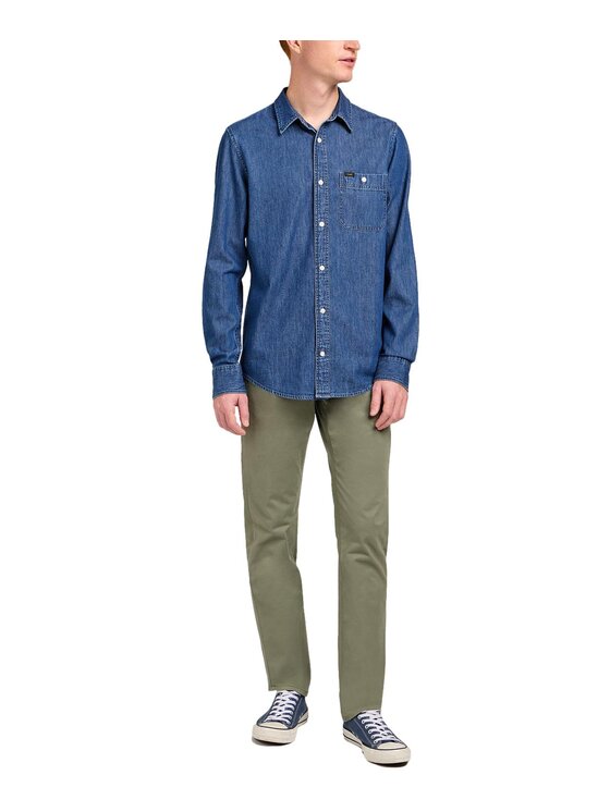 Lee Lee Koszula jeansowa 112349976 Granatowy Regular Fit