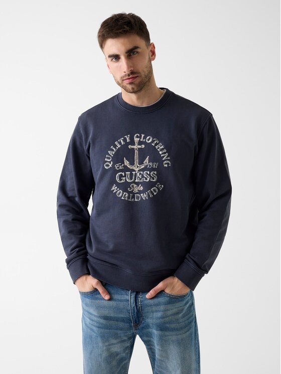 Guess Guess Bluza 182268 Niebieski jasny Classic Fit