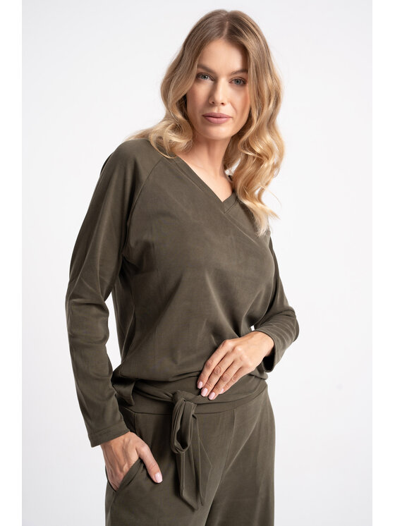 CLICK CLICK Blúzka 10-7007 Kaki Regular Fit