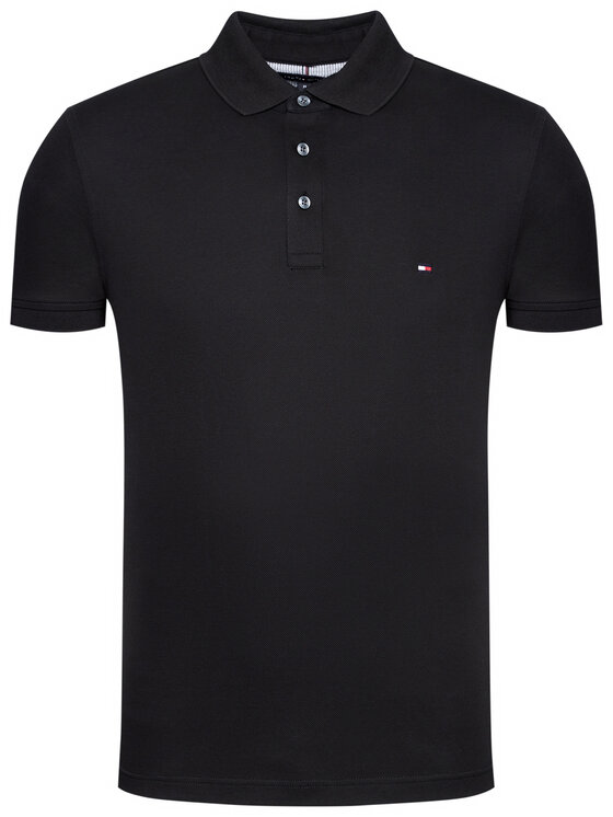 Tommy Hilfiger Tommy Hilfiger Pólóing 1985 MW0MW17771 Fekete Slim Fit