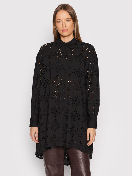 YAS YAS Πουκάμισο Riveri 26024730 Μαύρο Relaxed Fit