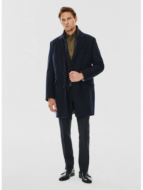 Pako Lorente Pako Lorente Płaszcz P24WF-7X-009 Granatowy Classic Fit