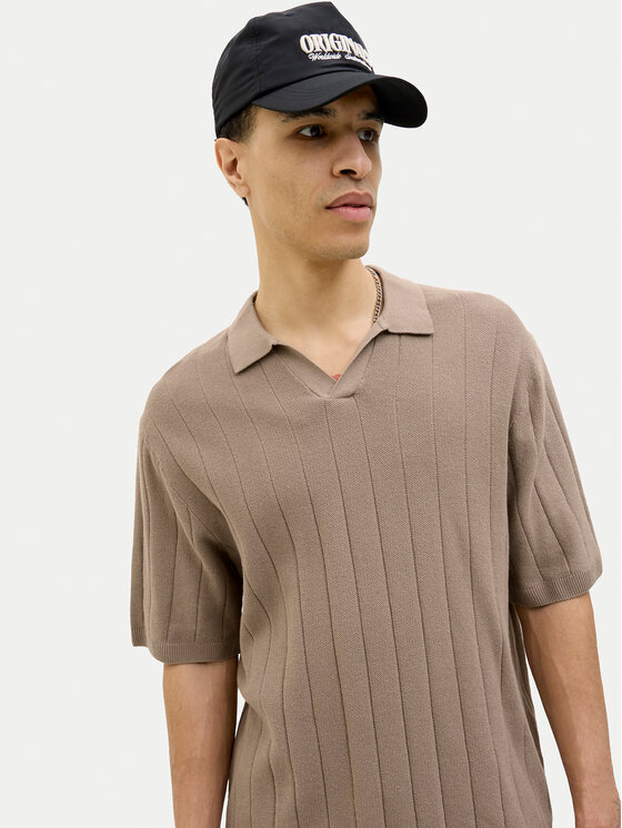 Jack & Jones Jack & Jones Тениска с яка и копчета Varenna 12272578 Бежов Relaxed Fit