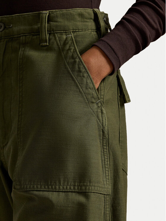 Polo Ralph Lauren Polo Ralph Lauren Kalhoty z materiálu 211A93147002 Zelená Relaxed Fit