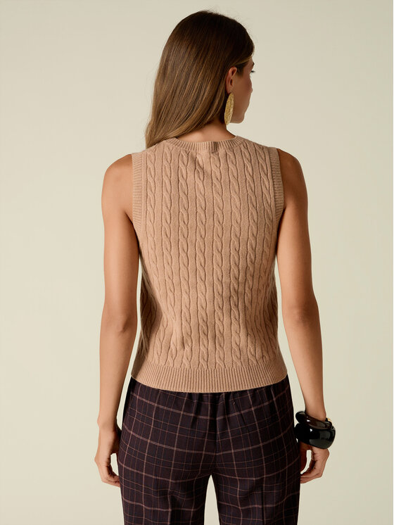 Oltre Oltre Sweter M335J005589N012 Kremowy Regular Fit