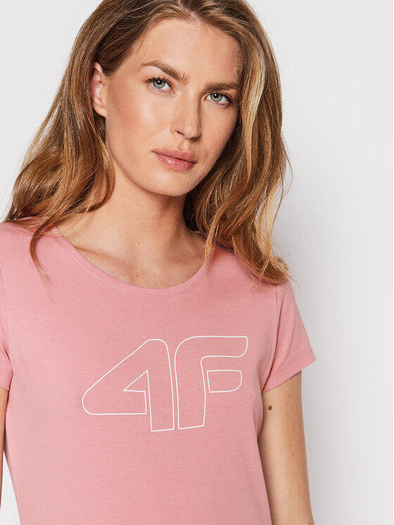 4F 4F T-Shirt H4L22-TSD353 Różowy Regular Fit