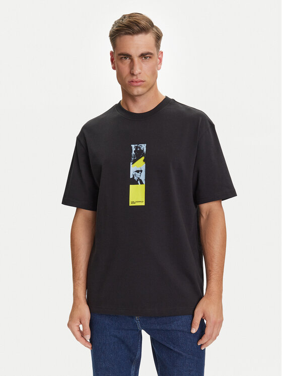 Karl Lagerfeld Jeans Karl Lagerfeld Jeans T-Shirt A3M17036 Czarny Relaxed Fit
