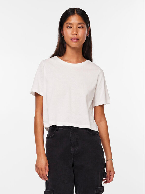 Pieces Pieces Футболка Sara 17146319 Білий Oversize