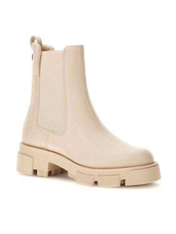 Guess Guess Jātnieku stila puszābaki Madla3 FL7M3D ELE10 Bēšs