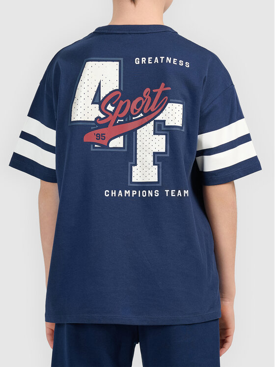 4F 4F T-Shirt 4FJWAW26TTSHM3510-31S Granatowy Regular Fit