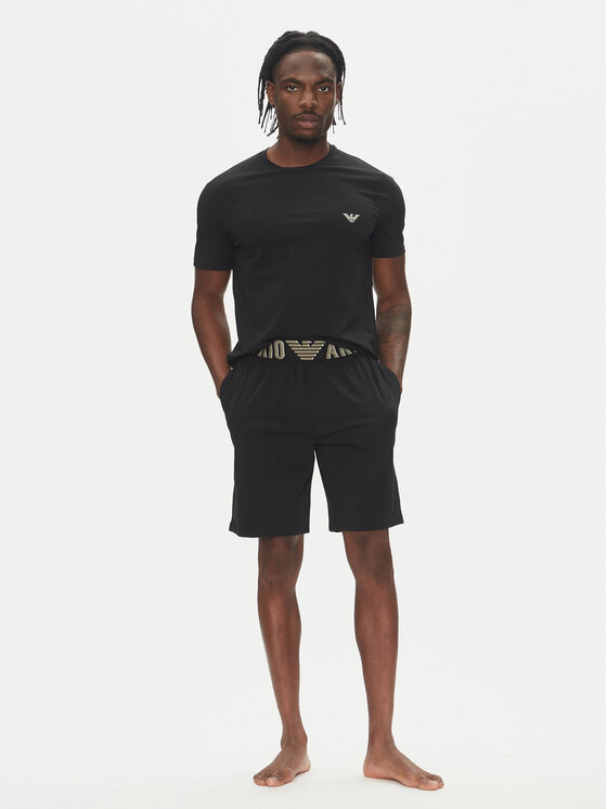 Emporio Armani Underwear Męska Piżama, rozmiar L, Czarna, EM000400 AF10772 UC001