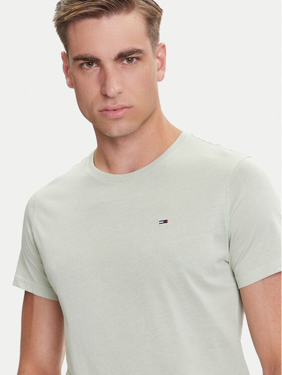 Tommy Jeans Tommy Jeans T-krekls DM0DM04411 Zaļš Slim Fit