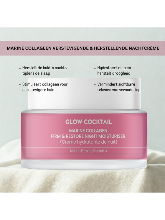 Glow Cocktail Glow Cocktail Krem Nocny Kolagen Morski – Ujędrniający 50 ml Pielęgnacja na noc