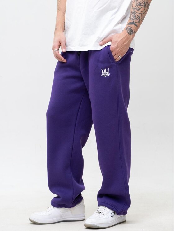 Jigga Wear Jigga Wear Spodnie dresowe Szerokie regulowane luźne 130311 Fioletowy Baggy Fit