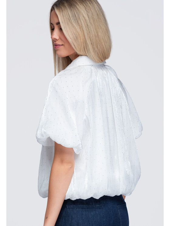 Ombre Ombre Koszula OW-SH-E0068 Biały Loose Fit