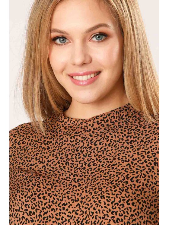 QUIOSQUE QUIOSQUE Každodenné šaty LEOPE DRESS Béžová Regular Fit