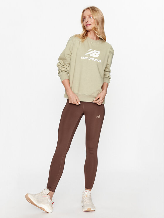 New Balance New Balance Μπλούζα Essentials Stacked Logo French Terry Crewneck WT31532 Πράσινο Regular Fit