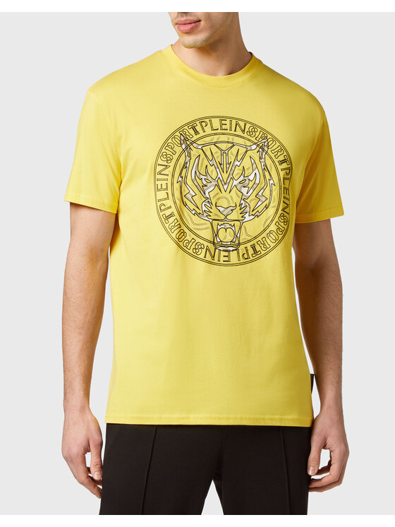 Plein Sport Plein Sport T-Shirt 1293 Żółty Regular Fit