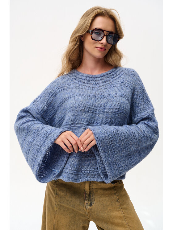 blue shadow blue shadow Sweter Hiro Niebieski Regular Fit