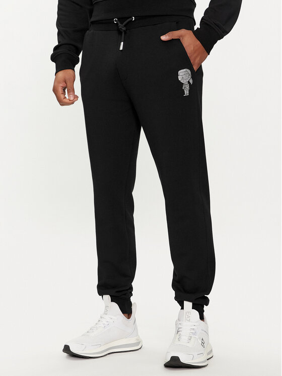 KARL LAGERFELD KARL LAGERFELD Teplákové kalhoty 705433 542941 Černá Regular Fit