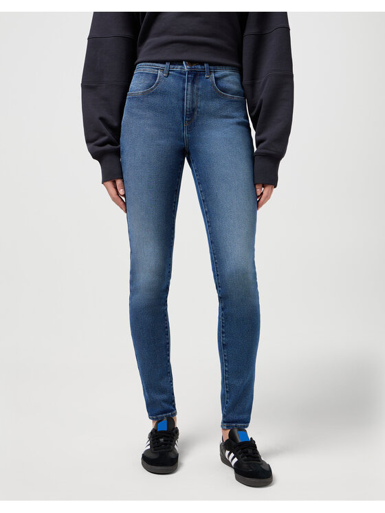 Wrangler Wrangler Spodnie materiałowe SKINNY Niebieski Skinny Fit