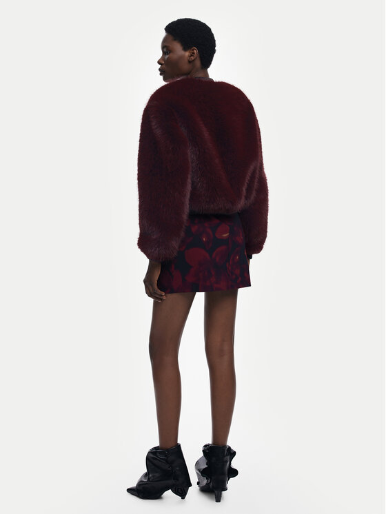 Desigual Desigual Futro Raspberry 25WWEW67 Bordowy Relaxed Fit