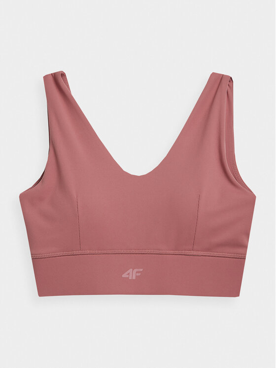 4F 4F Biustonosz sportowy 4FAW23USBAF080 Czerwony Slim Fit
