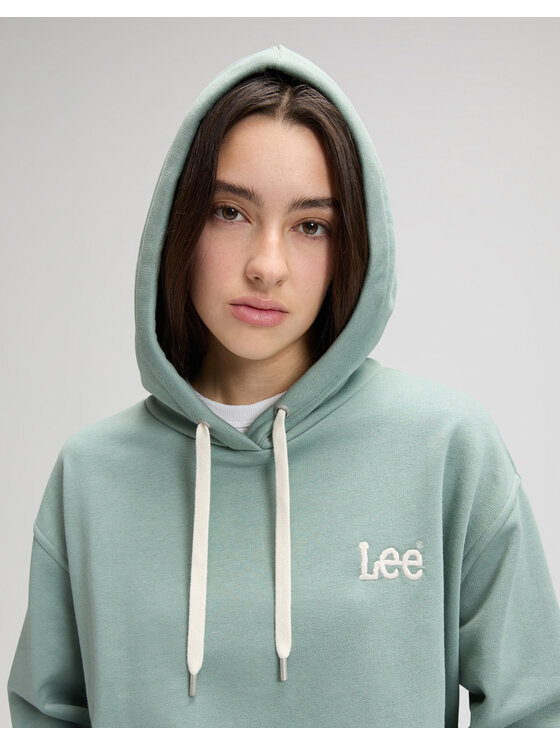Lee Lee Bluza ESSENTIAL HOODIE Zielony Regular Fit