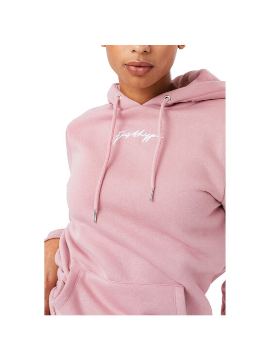 HYPE HYPE Bluza Justhype Scribble Logo Hoodie Różowy Regular Fit