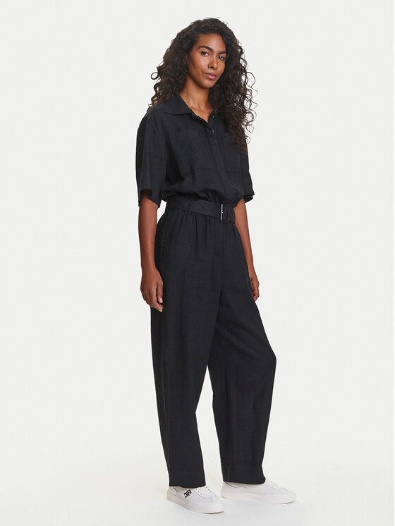 Tommy Hilfiger Tommy Hilfiger Salopetă Ess WW0WW47168 Negru Regular Fit