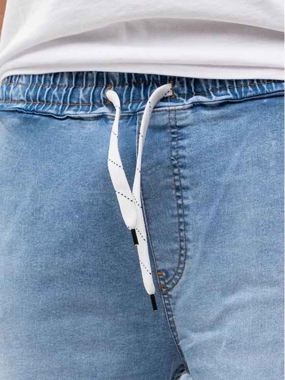 Jigga Wear Jigga Wear Szorty jeansowe Krótkie Spodenki Jeansowe Baggy Męskie Niebieskie Złote Jigga Korona XL Niebieski Baggy Fit