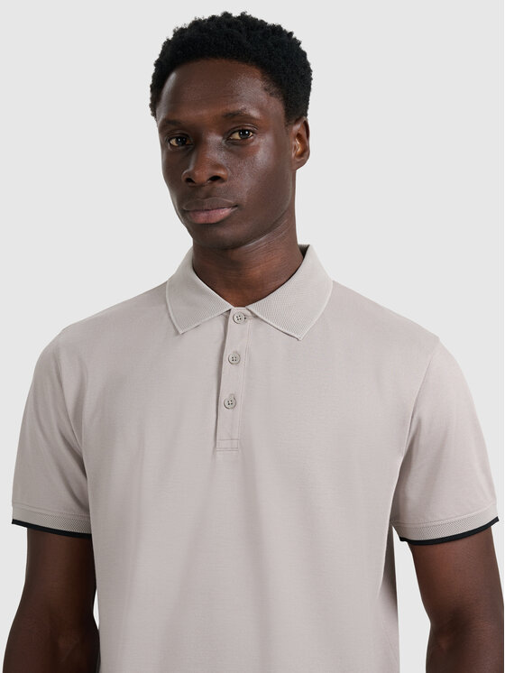 4F 4F Polo MIDSHOP TEXTILE Szary jasny Regular Fit